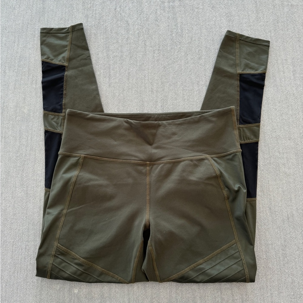 Athleta Moto “gleam” leggings olive green - Picture 3 of 15